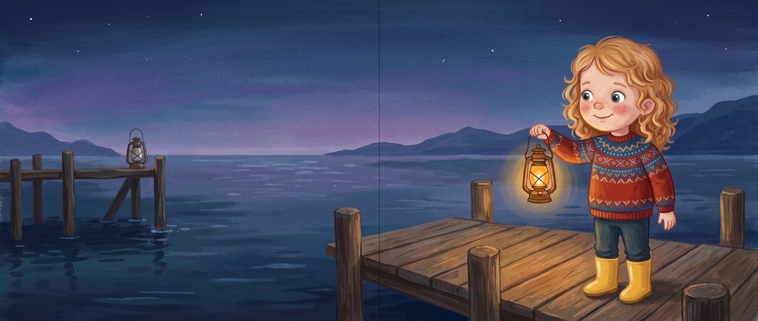 An open personalized Fjordhaven story spread featuring Nora